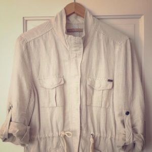 Linen utility jacket